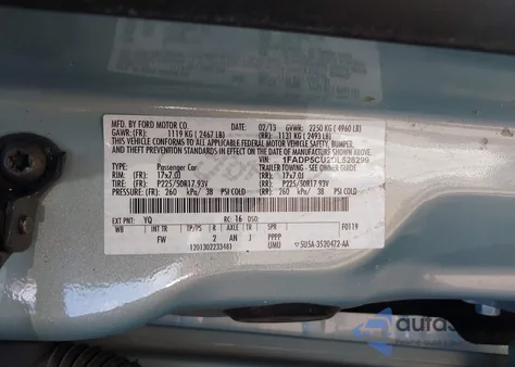 2013 Ford C-Max Energi Sel from USA, damaged, VIN 1FADP5CU2DL528299